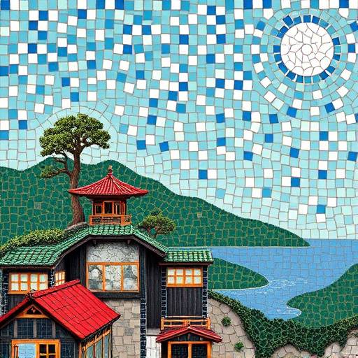 日本各地の風景を象徴するモザイク画像