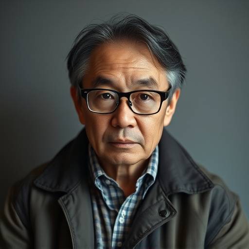 映画監督「影山 巌」のポートレート、落ち着いた雰囲気を持っている
