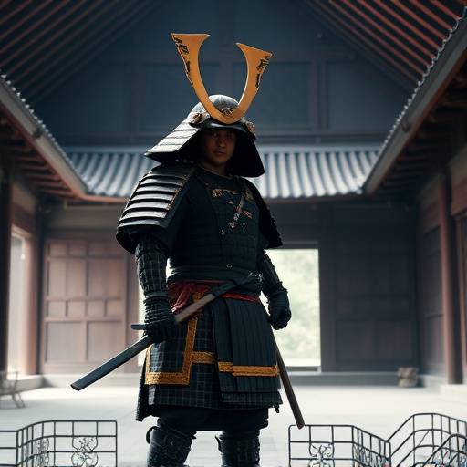 歴史的な建造物を背景に、侍が静かに佇む映像のサムネイル
